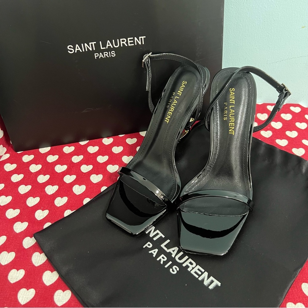 Yves Saint Laurent Patent Leather Strappy High-Heel
Sandals